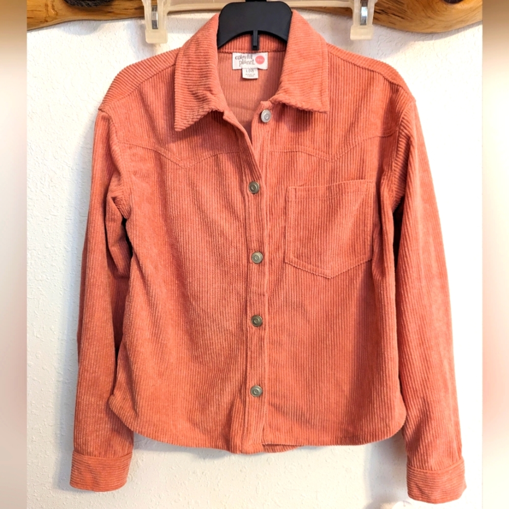 Girls Long Sleeve Button Up Corduroy Shirt Brand New With Tags Size 12 L…